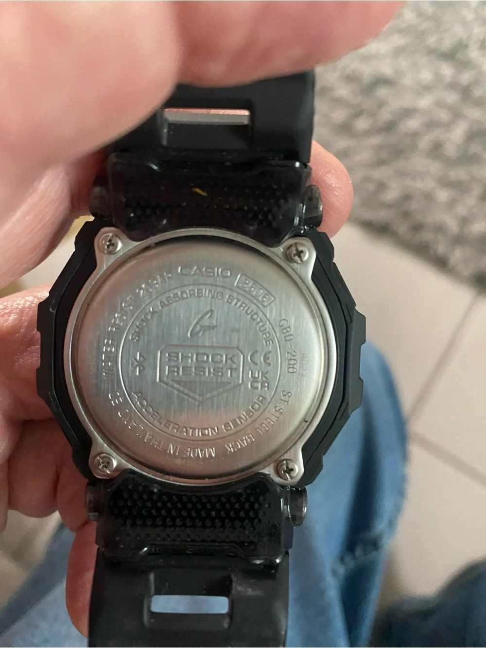 G-Shock Black Digital Rugged Sport Watch with Gray Dial Accents Bluetooth